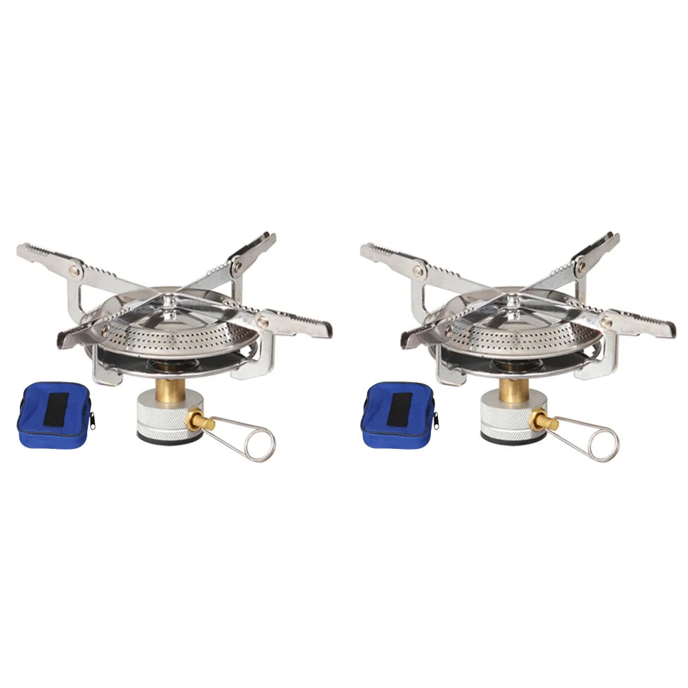 3-1pcs Outdoor Camping Gas Stove Small Camping Stove with Storage Bag Portable Cooking Stove Adjustable for Picnic BBQ Gas Stove