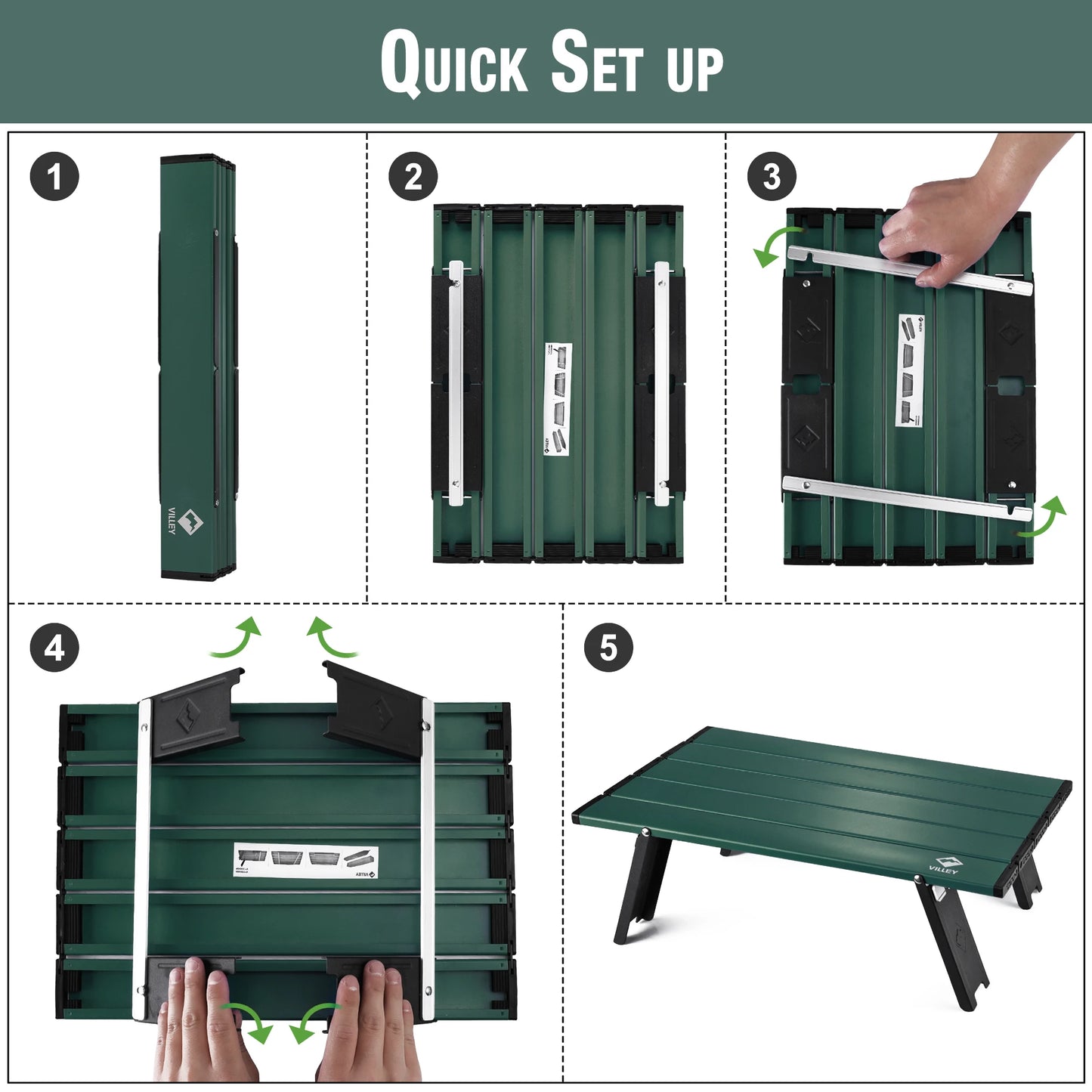 Portable Mini Folding Beach Table, Ultralight Aluminum Side Table with Carry Bag for Camping, Picnics