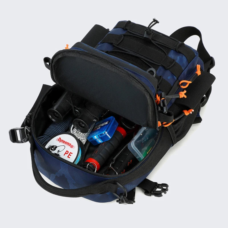 Tactical Fishing Backpack Molle Climbing Hiking Camping Cycling Bag with Rod Holders Lure Men Outdoor Travel Sports Chest Bags