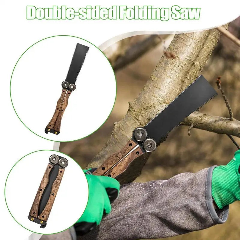 Folding Saw SK5 Steel Folding Double-Sided Saw 6.3in Woodworking Camping Saw Outdoor Survival Tool Wet/Dry Wood Flat Saw