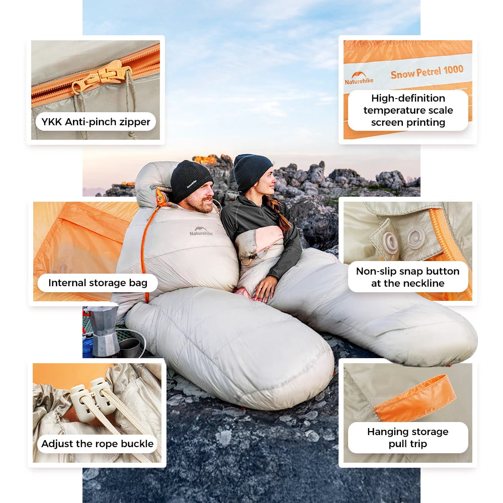 Naturehike Alpine PRO Goose Down Sleeping Bag Lightweight Mummy Sleeping Bag Winter Thick Camping Hiking Backpacking Equipment