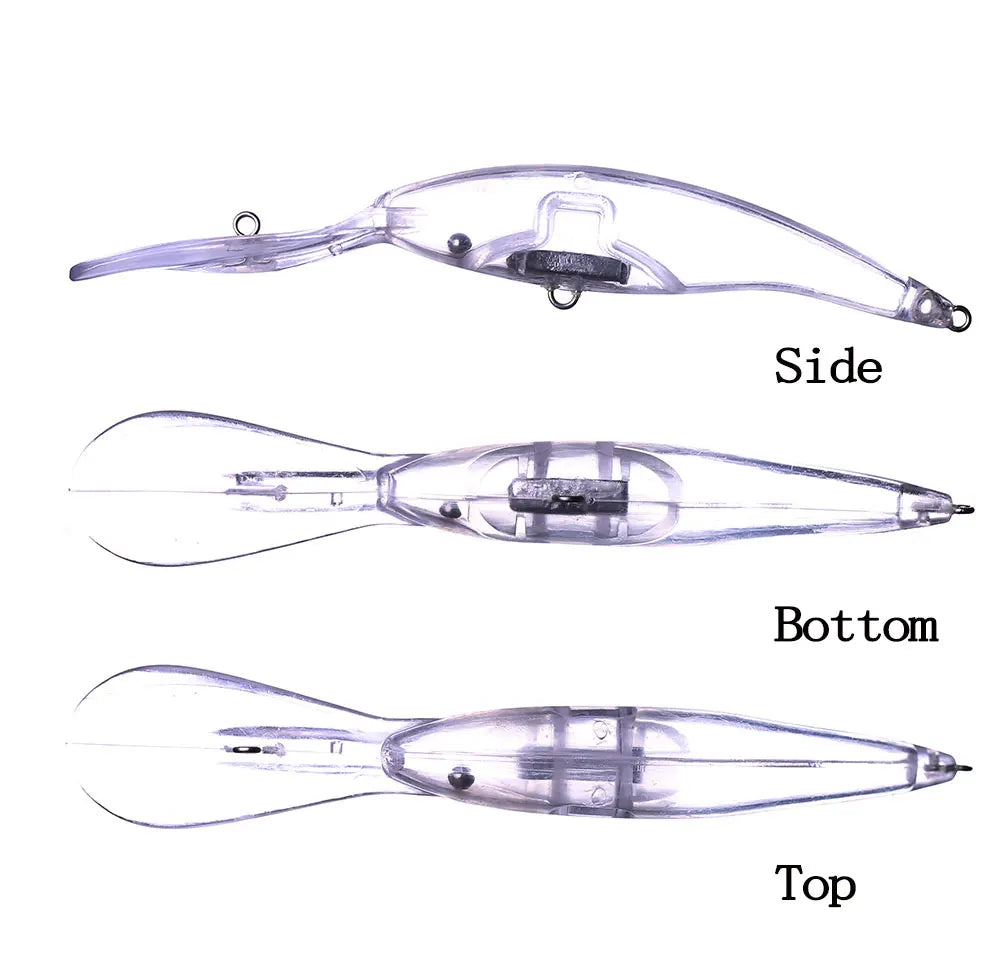 20PCS Unpainted Blanks Bait 13.5cm 12.8g Floating  Deep Water Diving Minnow DIY Handmade Artificial Fishing Lure