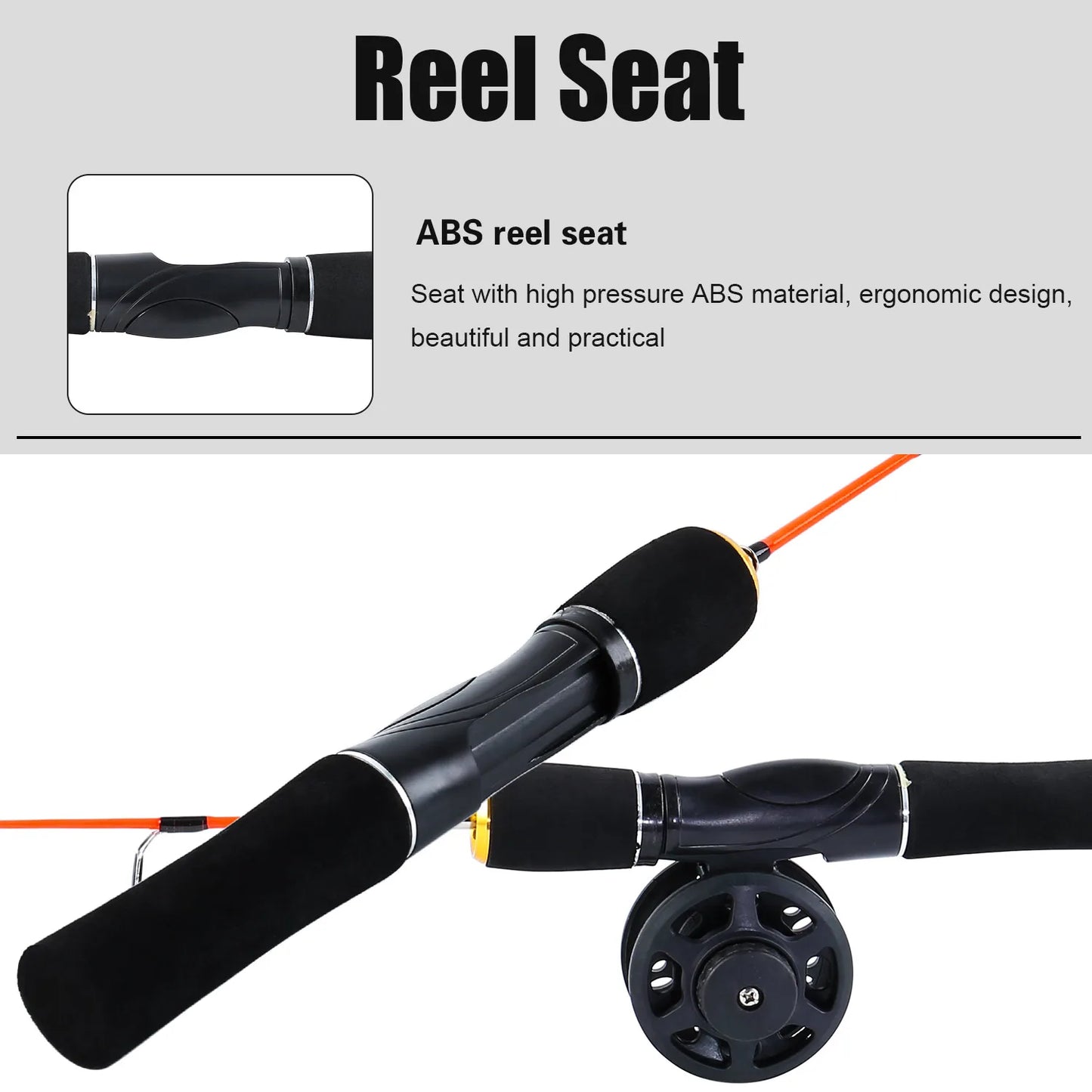 Sougayilang Ice Fishing Rod 50cm Ultralight Winter Shrimp Ice Fishing Pole Portable Spinning Casting Fishing Pole Fishing Tackle