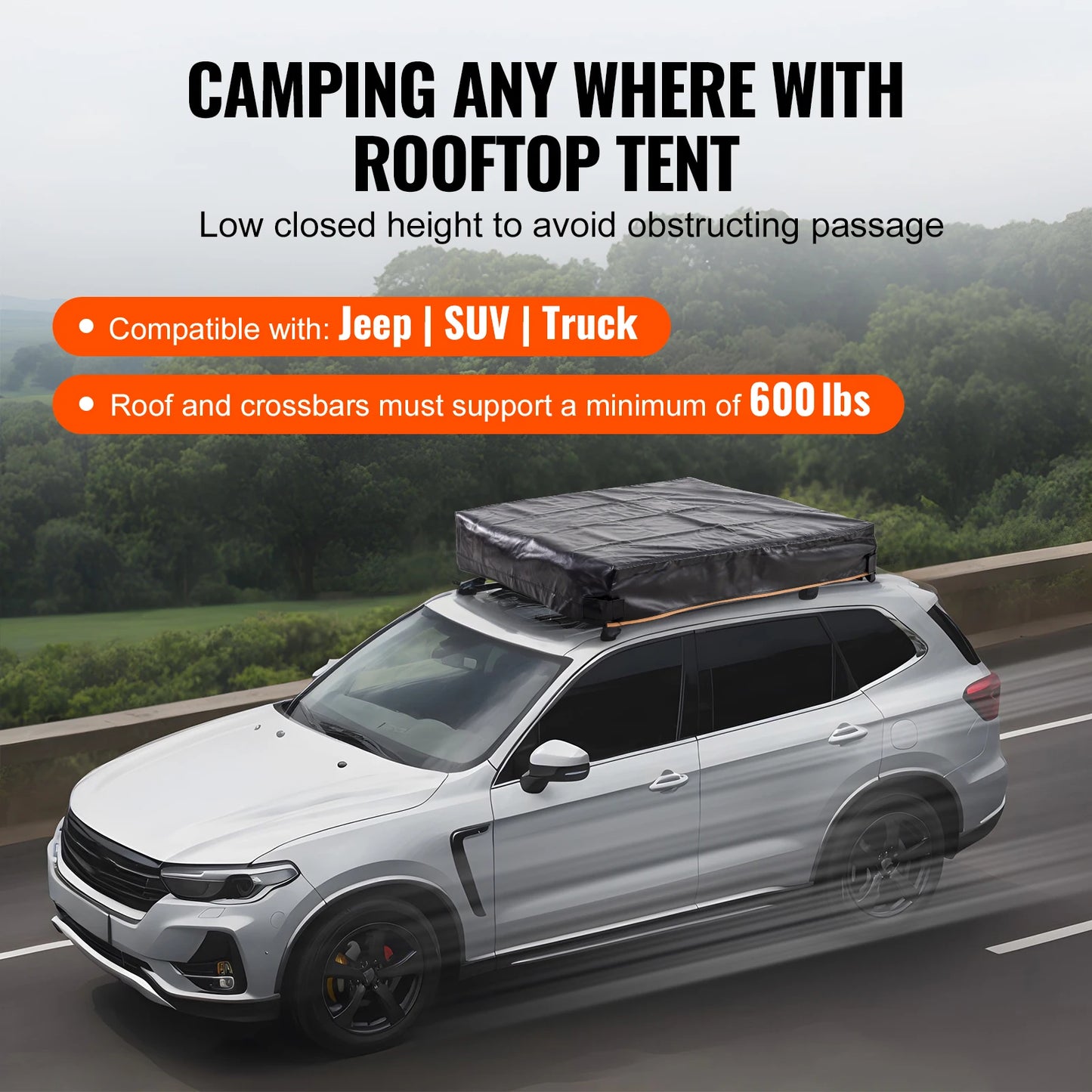 Rooftop Tent Hardshell Folding Tent with Telescopic Ladder Mattress PVC Cover Bag Waterproof Jeep SUV Van Pickup Truck