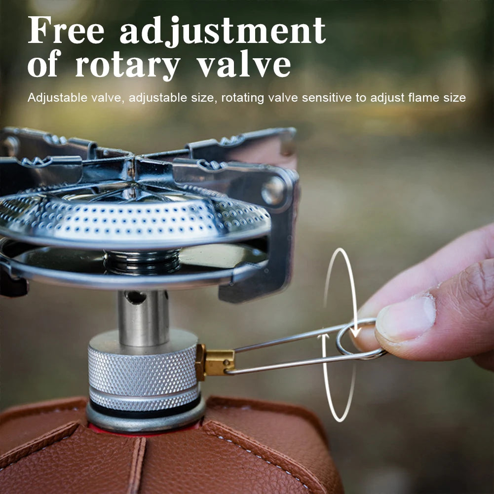 3-1pcs Outdoor Camping Gas Stove Small Camping Stove with Storage Bag Portable Cooking Stove Adjustable for Picnic BBQ Gas Stove