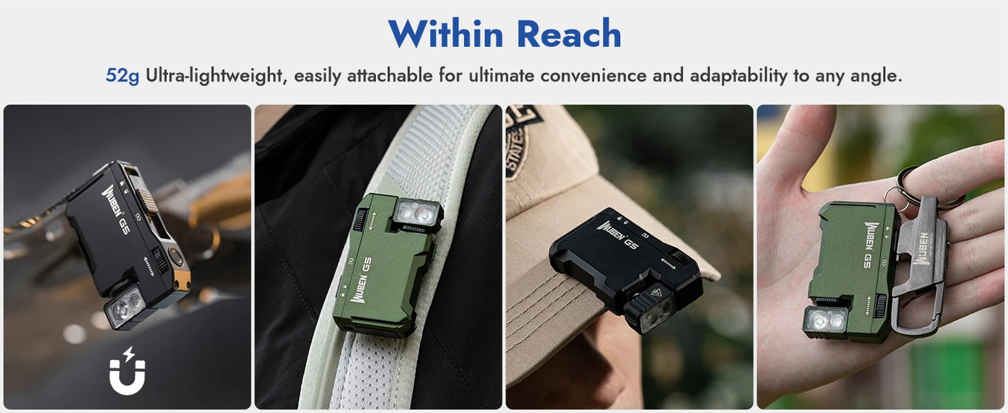 G5 Rechargeable EDC Flashlight, 400 Lumens Dual Light Sources Mini Flashlight with RGB Light, Portable Pocket Flashlights