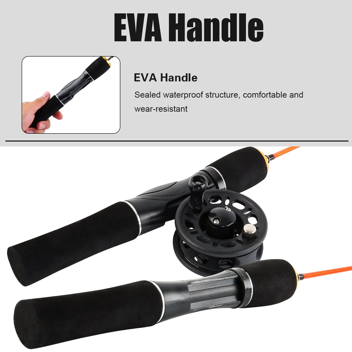 Sougayilang Ice Fishing Rod 50cm Ultralight Winter Shrimp Ice Fishing Pole Portable Spinning Casting Fishing Pole Fishing Tackle