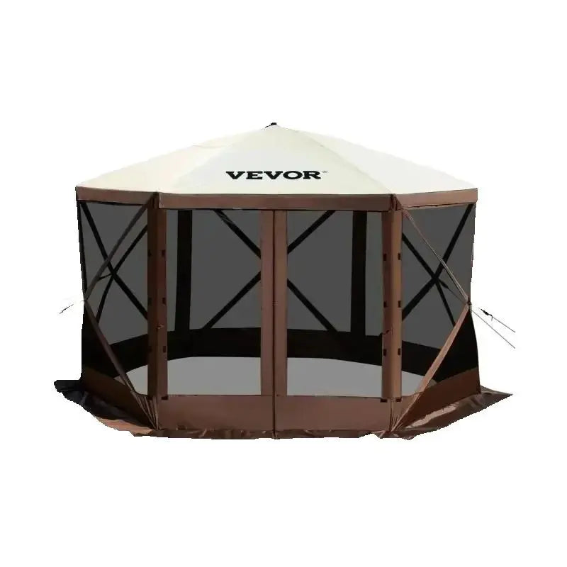 Pop-up Camping Gazebo Camping Canopy Shelter 6 Sided 12' x 12' / 10' x 10' Sun Shade Tents & Canopies Camping & Hiking
