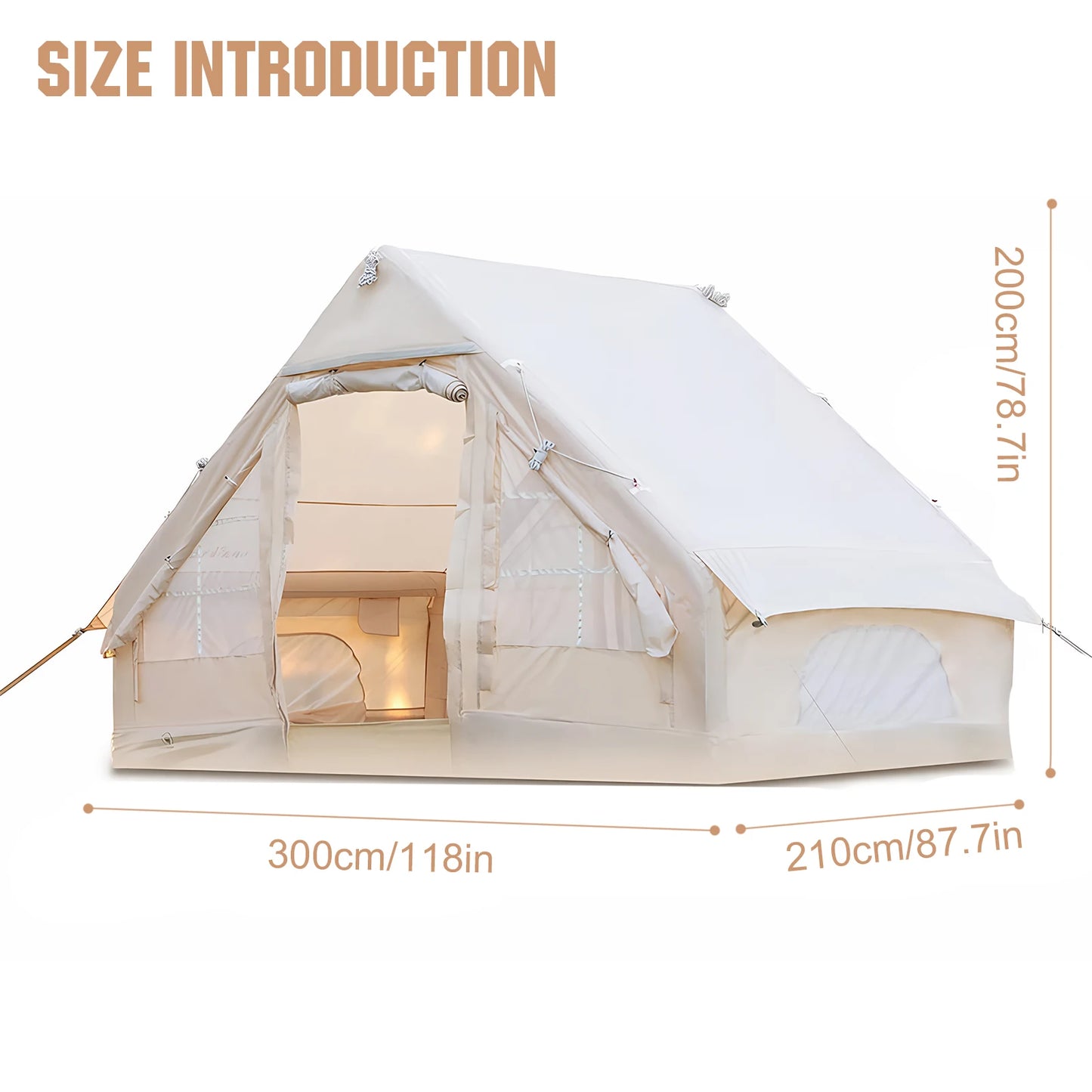 4-6 Person House Self-Supporting Air Tent with Hand Pump Automatic Inflatable Floating Tent Storage Bag for Adults