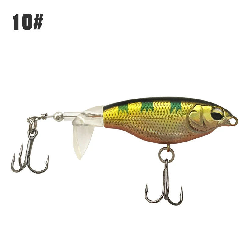 Propeller Fishing Lure 6.5cm/6g 8cm/10g Bionic Hard Bait Fishing Tackle Rotating Tail Fishing Bait Outdoor Fishing Spin Bait