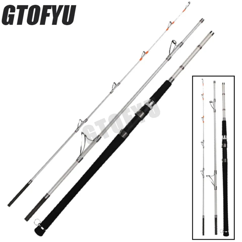 Portable Fishing Boat Raft Rod 20kg Superhard Spinning Lure Carbon Fishing Pole 1.8 M 2.1M 2.28M Jigging Trolling Fishing Rod