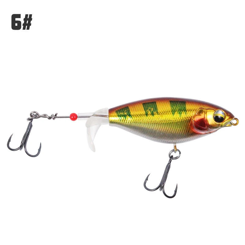 Propeller Fishing Lure 6.5cm/6g 8cm/10g Bionic Hard Bait Fishing Tackle Rotating Tail Fishing Bait Outdoor Fishing Spin Bait