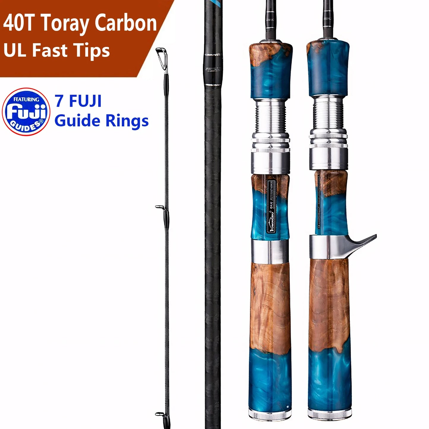 40T Carbon Fiber Fishing Rod,Ultra Soft Light Lure Rod,FUJI Guide Ring,Spinning Casting Rod,Trout,Bass,Carp Fishing Pole Tool