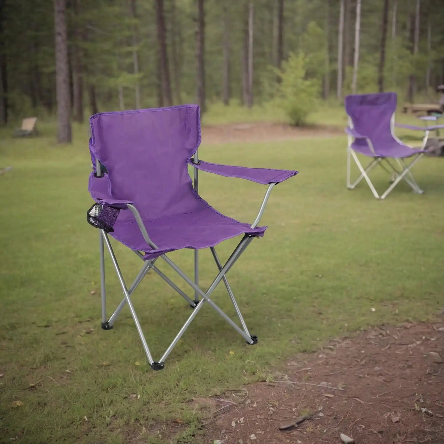Basic Quad Folding Outdoor Camp Chair,32.1" H X 19.1" W X 31.9" L
