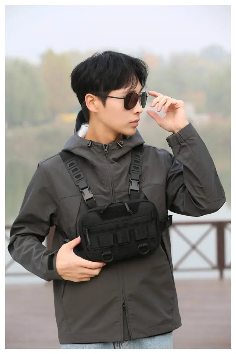 Tactical Chest Vest Bag Backpack Front Rig Pouch Outdoor Camping Cycling Hiking Hunting Climbing Fishing Lure Travel Fanny Pack