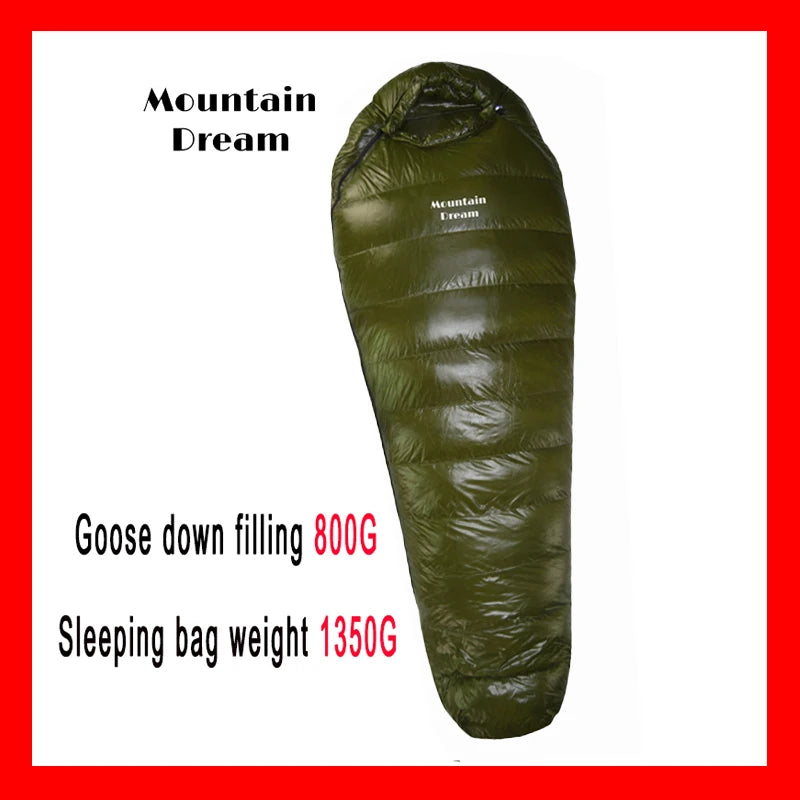 The Extended Goose Down Mummy Sleeping Bag Is Filled With Warm Down And Is Suitable For A Height Above 1.8 Meters.