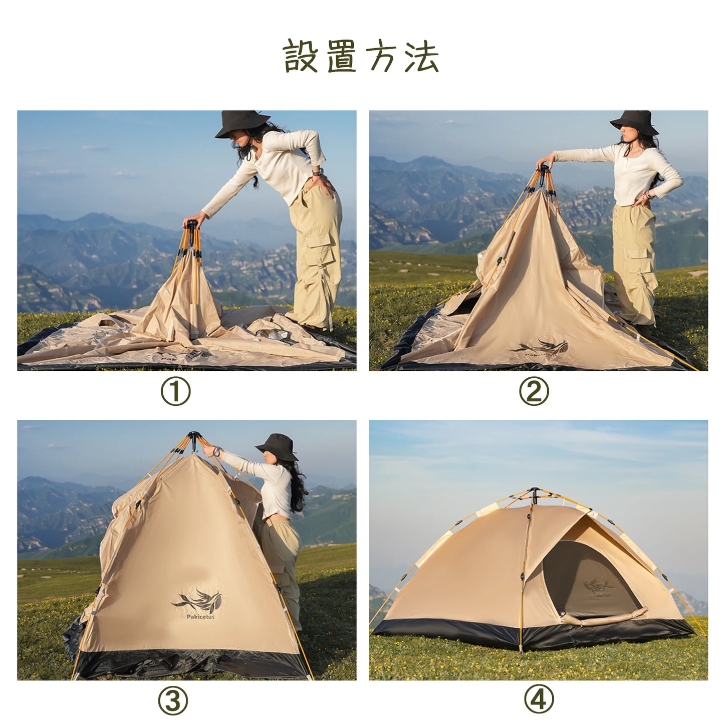 2-4 Person Camping Windproof Tents, Easy To Set Up, lightweight,Suitable For Family Travel,