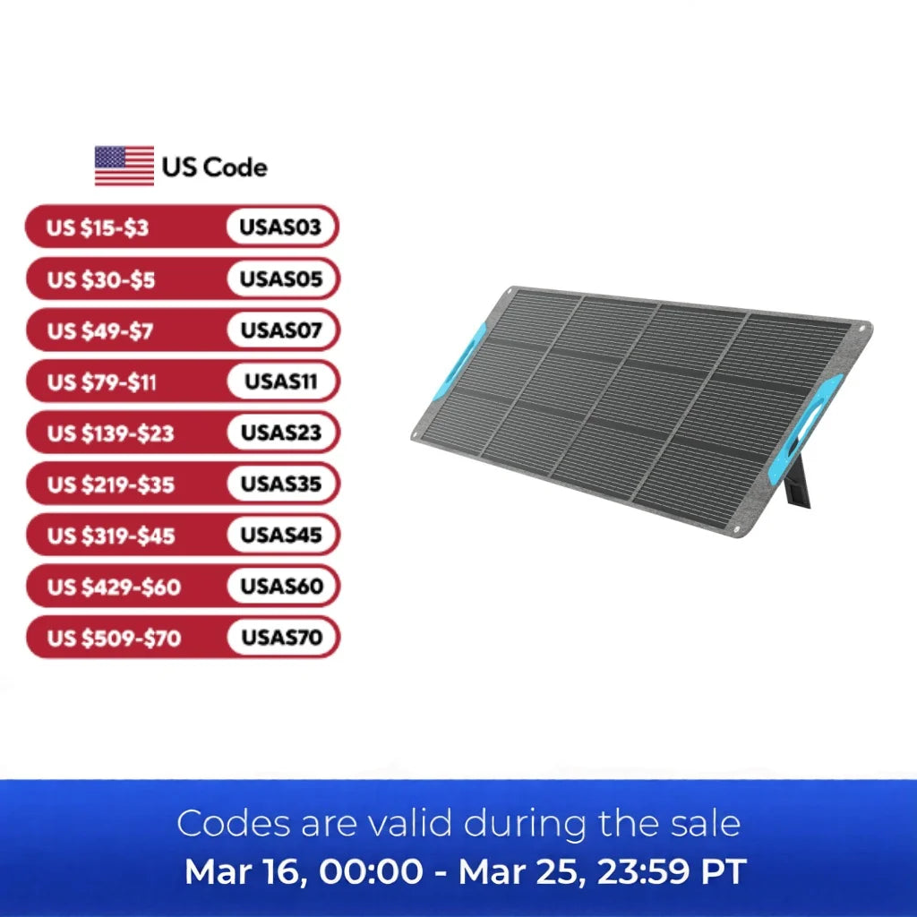 200W Portable Solar Panel, IP65 Waterproof Foldable Solar Panel Power Backup, Solar Charger for Camping