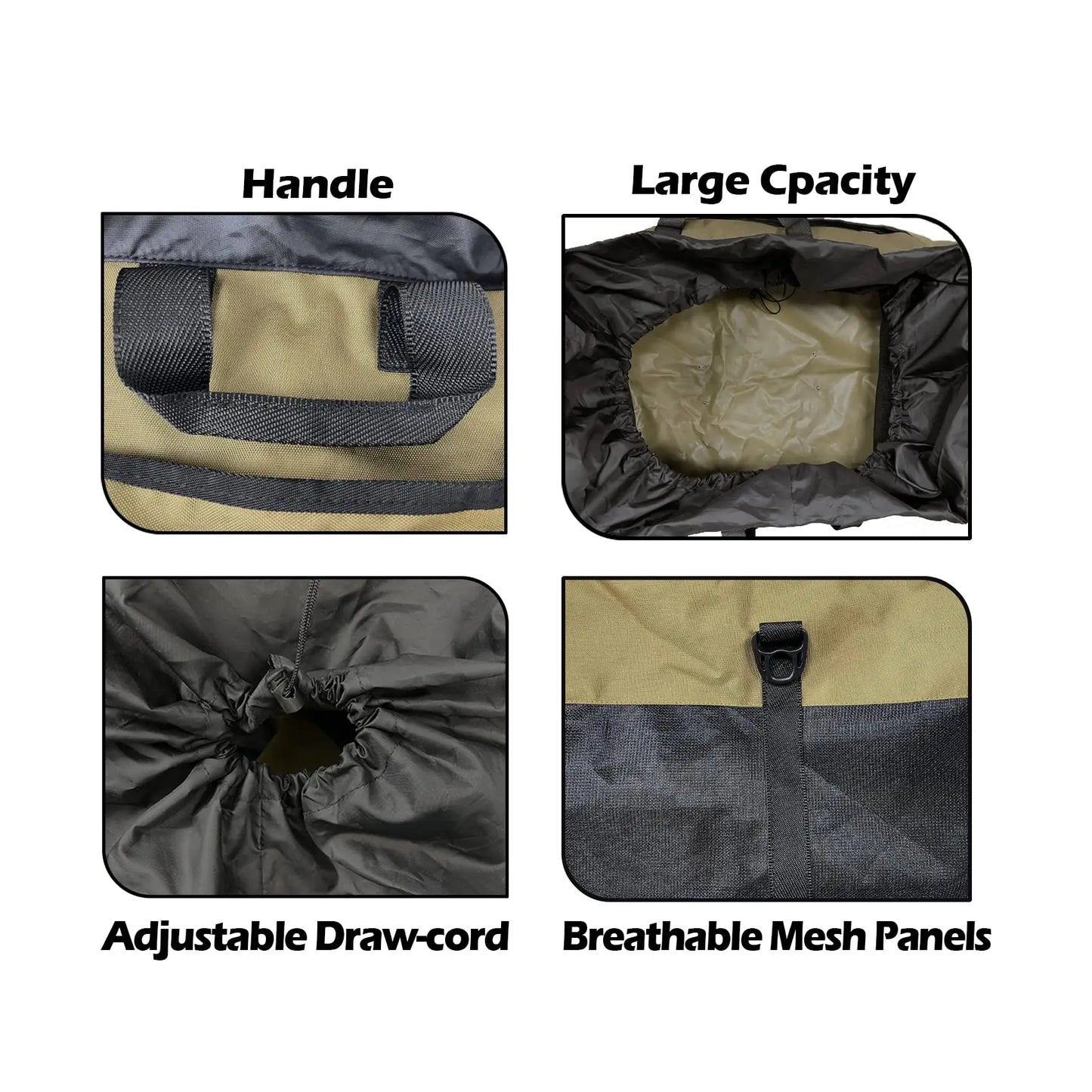NEW Fishing Hunting Wader Bag with Vented Mesh, Waders Boots Bag Fly Fishing Backpack for Fishing Hiking Camping