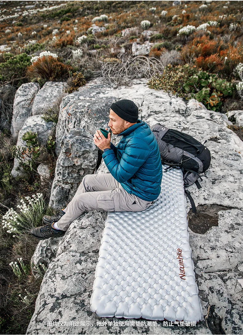 R-value5.8 Inflatable Sleeping Mattress Ultralight Portable Folding Warm Cushion Hiking Outdoor Camping Mat Bed Pad