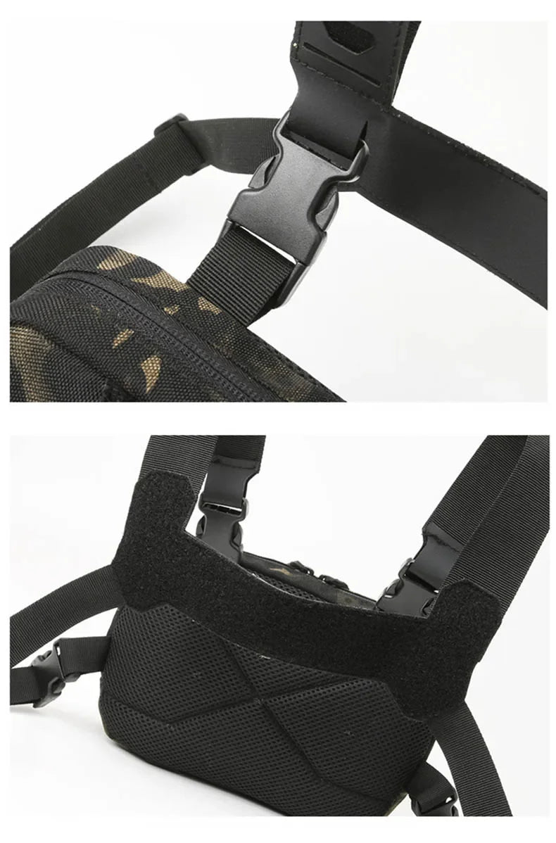 Tactical Chest Vest Bag Backpack Front Rig Pouch Outdoor Camping Cycling Hiking Hunting Climbing Fishing Lure Travel Fanny Pack
