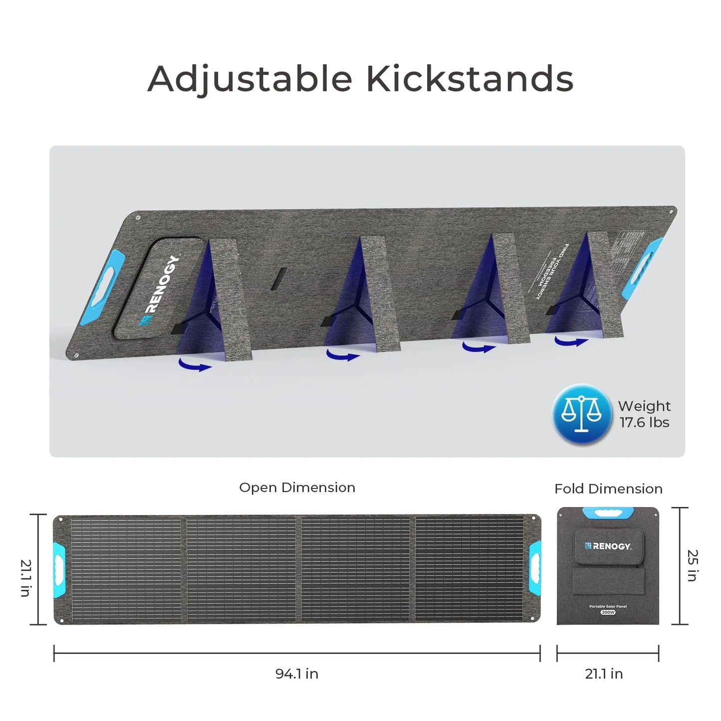 200W Portable Solar Panel, IP65 Waterproof Foldable Solar Panel Power Backup, Solar Charger for Camping