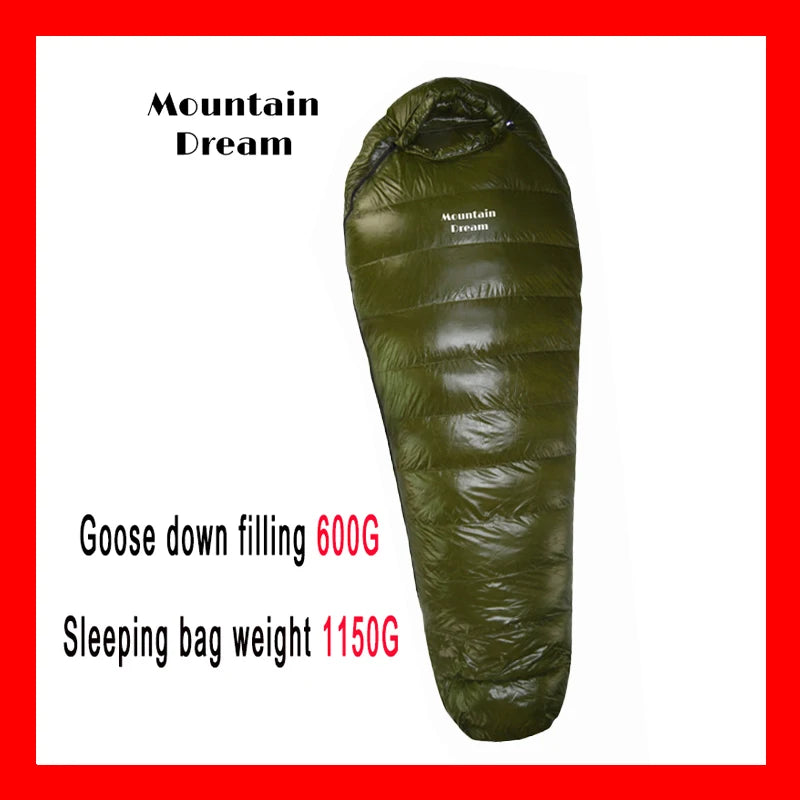The Extended Goose Down Mummy Sleeping Bag Is Filled With Warm Down And Is Suitable For A Height Above 1.8 Meters.