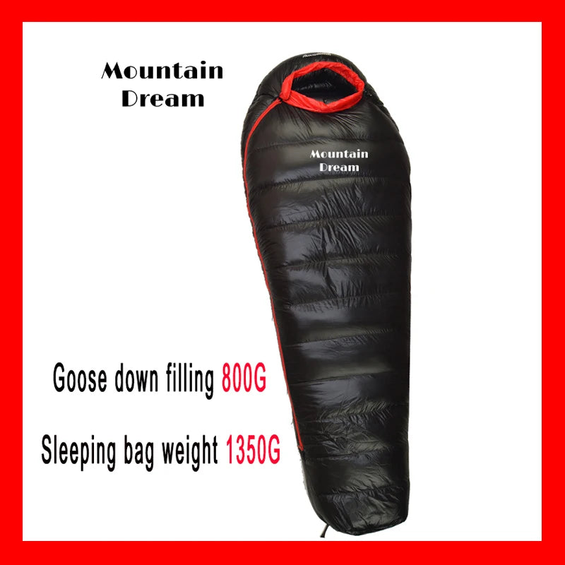 The Extended Goose Down Mummy Sleeping Bag Is Filled With Warm Down And Is Suitable For A Height Above 1.8 Meters.