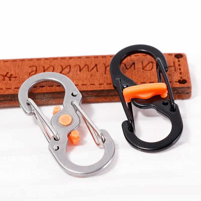 5/10PCS Mini S-Type Locking Carabiner - Outdoor Camping Backpack Buckle, Anti-Theft Keychain Hook & Key-Lock Tool