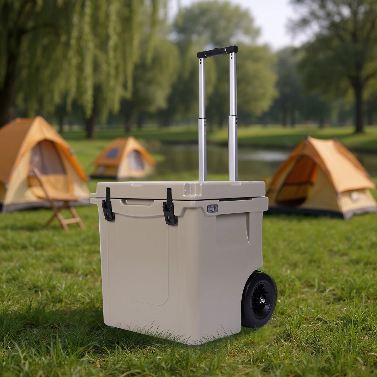 5L Insulated Wheeled Cooler with Leak-Proof Tight Latches for Camping Picnics More