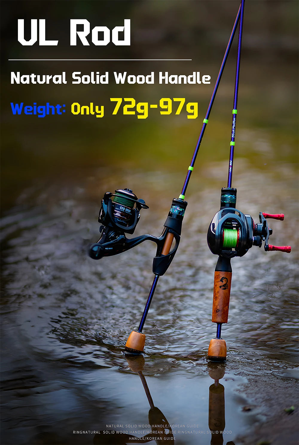 UL Ultra Light Carbon Fiber Lure Fishing Rod Accessories for Carp Trout Bass,Spinning and Casting Rod,Small Bait Fishing Pole