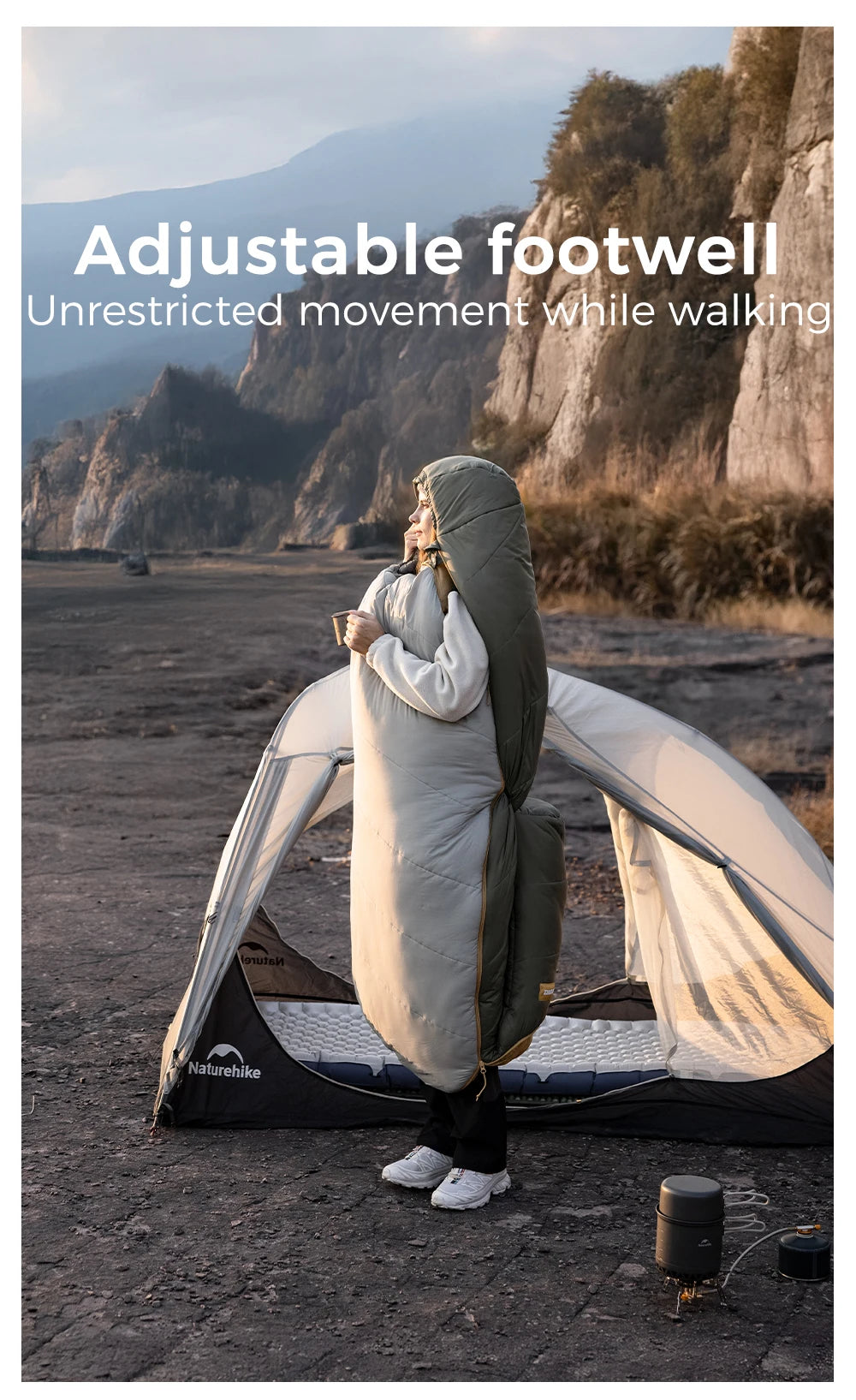 Naturehike MJ Pro Mummy Sleeping Bag MG120/MG270 Ultralight Hiking Waterproof Sleeping Bag Camping Cotton Winter Sleeping Bag