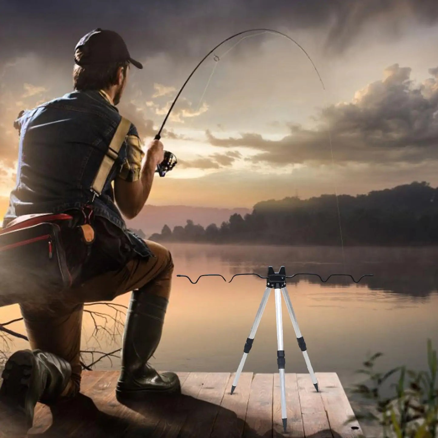 1 Pcs Telescopic Aluminum Alloy Holder For Sea Fishing Rods Triangular Holder For Casting Rods Fishing Support For Angling