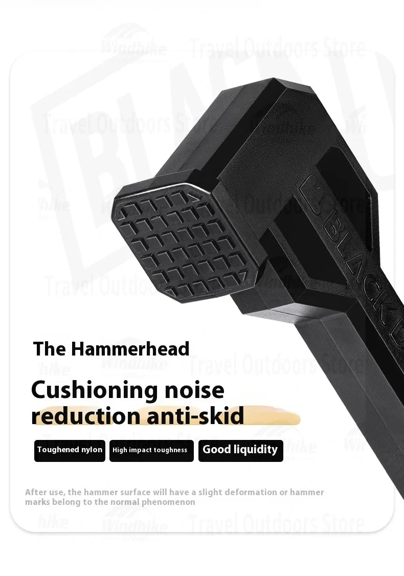 BLACKDOG Campsite Hammer PA6 Toughened Nylon Professional Ground Nail Removal Two-in-one Function Tent Stake Hamme