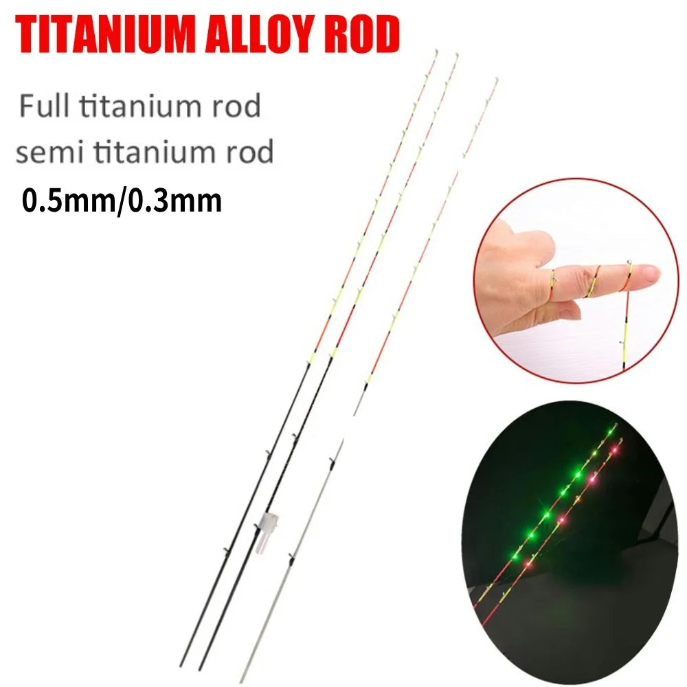 55cm Half/Full Titanium Raft Stick Tip Night Fishing Pole Refit Tip Replacement Outdoor Fishing Tackle Tool Accessories