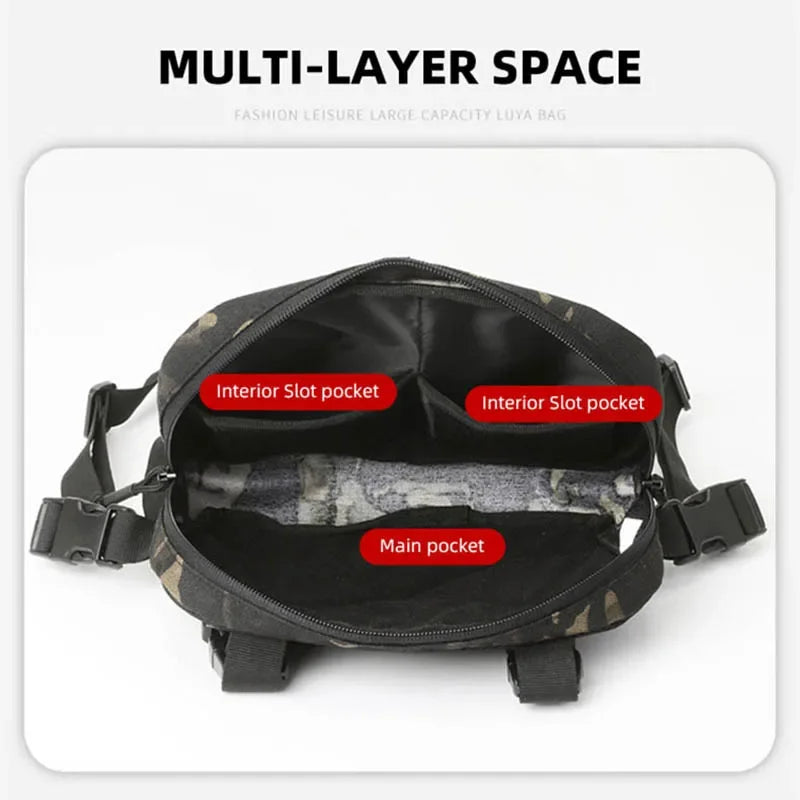 Tactical Chest Vest Bag Backpack Front Rig Pouch Outdoor Camping Cycling Hiking Hunting Climbing Fishing Lure Travel Fanny Pack