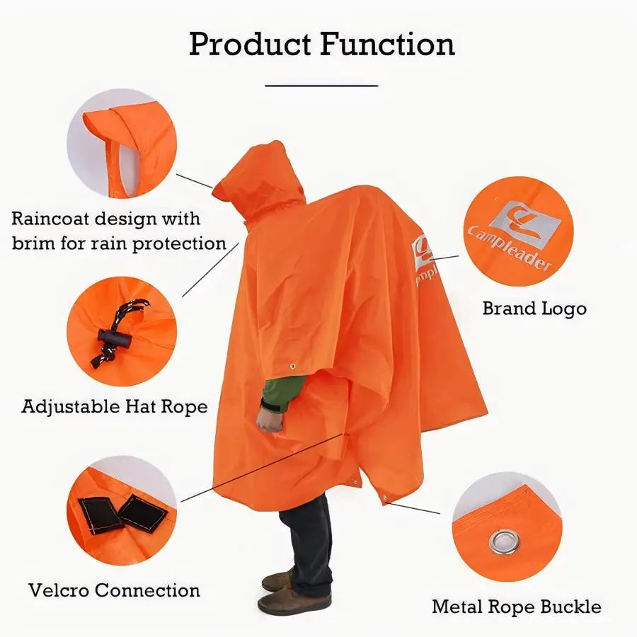 3-in-1 Waterproof Lightweight Unisex Raincoat