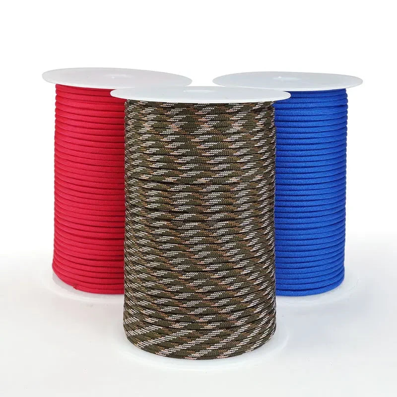5M/15M/30M 7-Core 550 Paracord 4mm Parachute Cord Outdoor Camping survival Rope kit Umbrella Tent Lanyard Strap Clothesline
