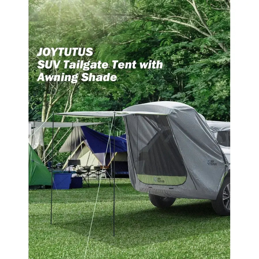 SUV Tailgate Tent with Awning Shade, Car Roof Canopy and Poles, Water Resistant Camping Tent, Outdoor Travel Preferred, Universa