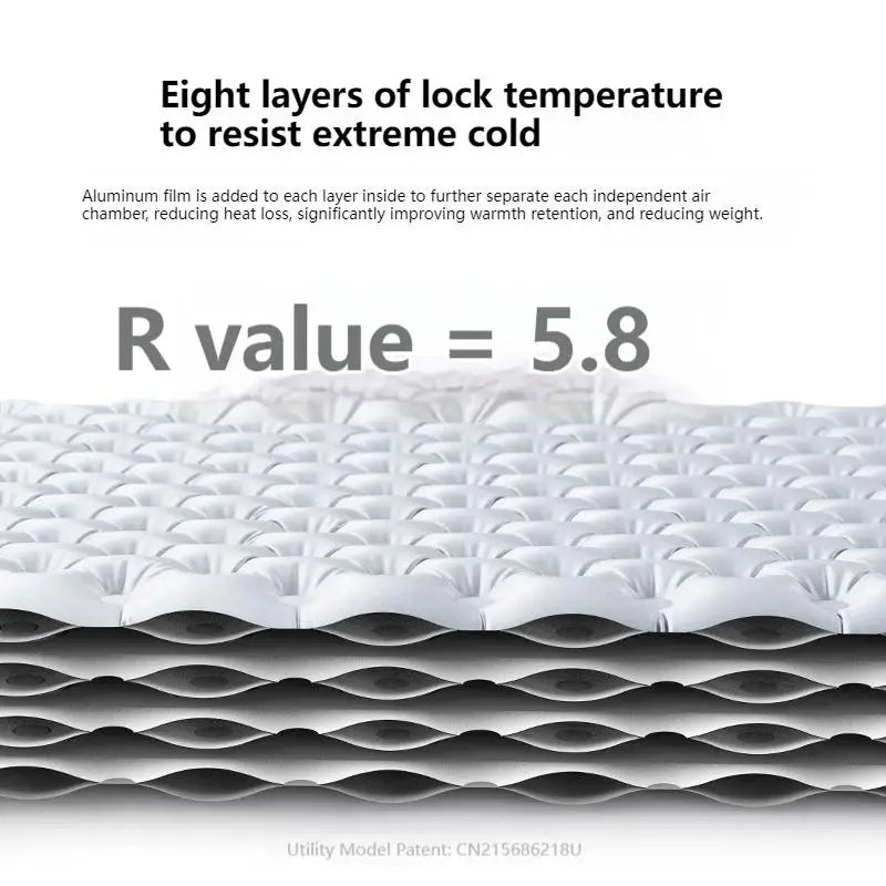 R-value5.8 Inflatable Sleeping Mattress Ultralight Portable Folding Warm Cushion Hiking Outdoor Camping Mat Bed Pad