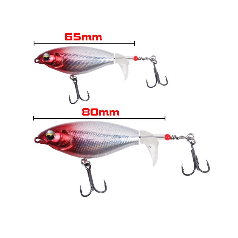 Propeller Fishing Lure 6.5cm/6g 8cm/10g Bionic Hard Bait Fishing Tackle Rotating Tail Fishing Bait Outdoor Fishing Spin Bait