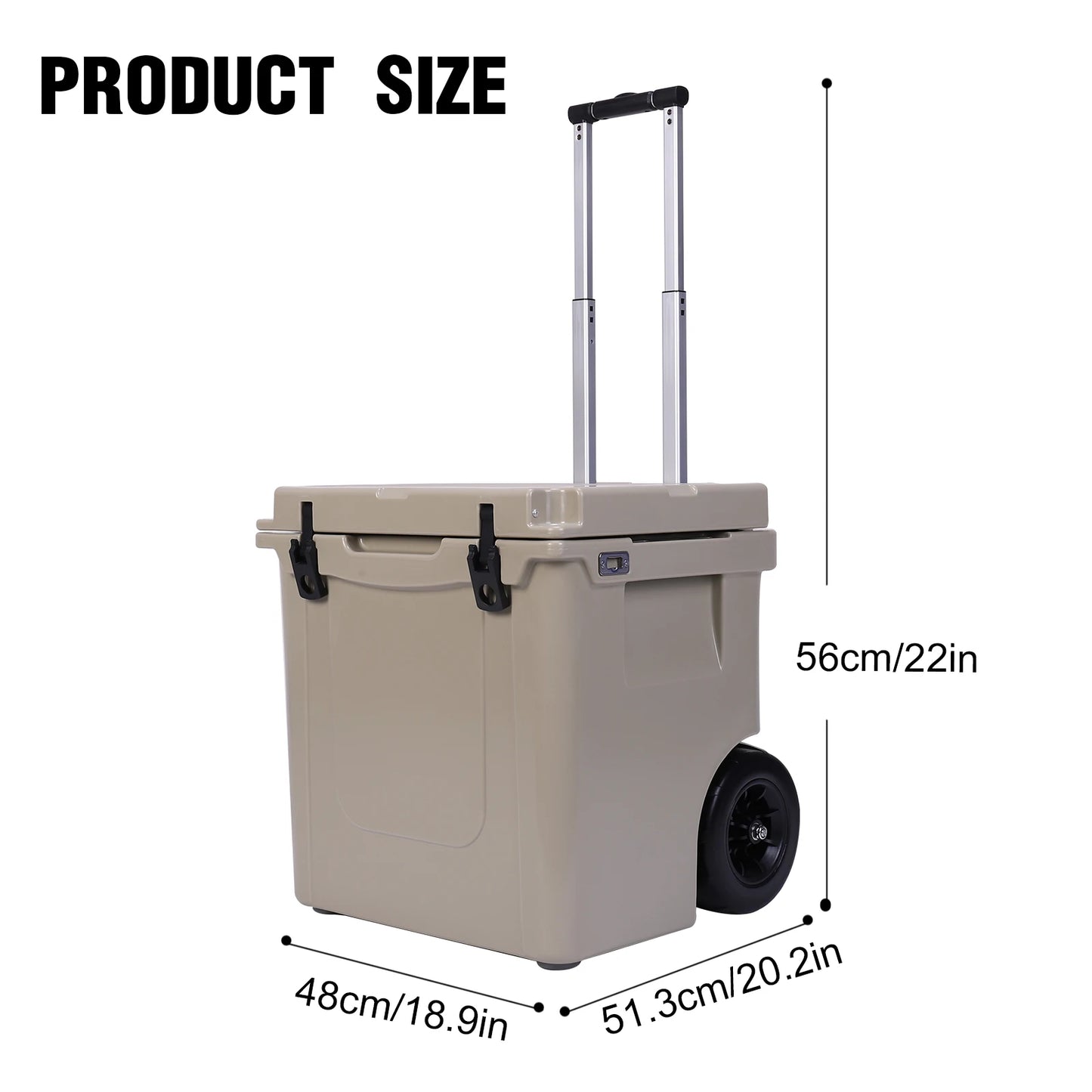 5L Insulated Wheeled Cooler with Leak-Proof Tight Latches for Camping Picnics More