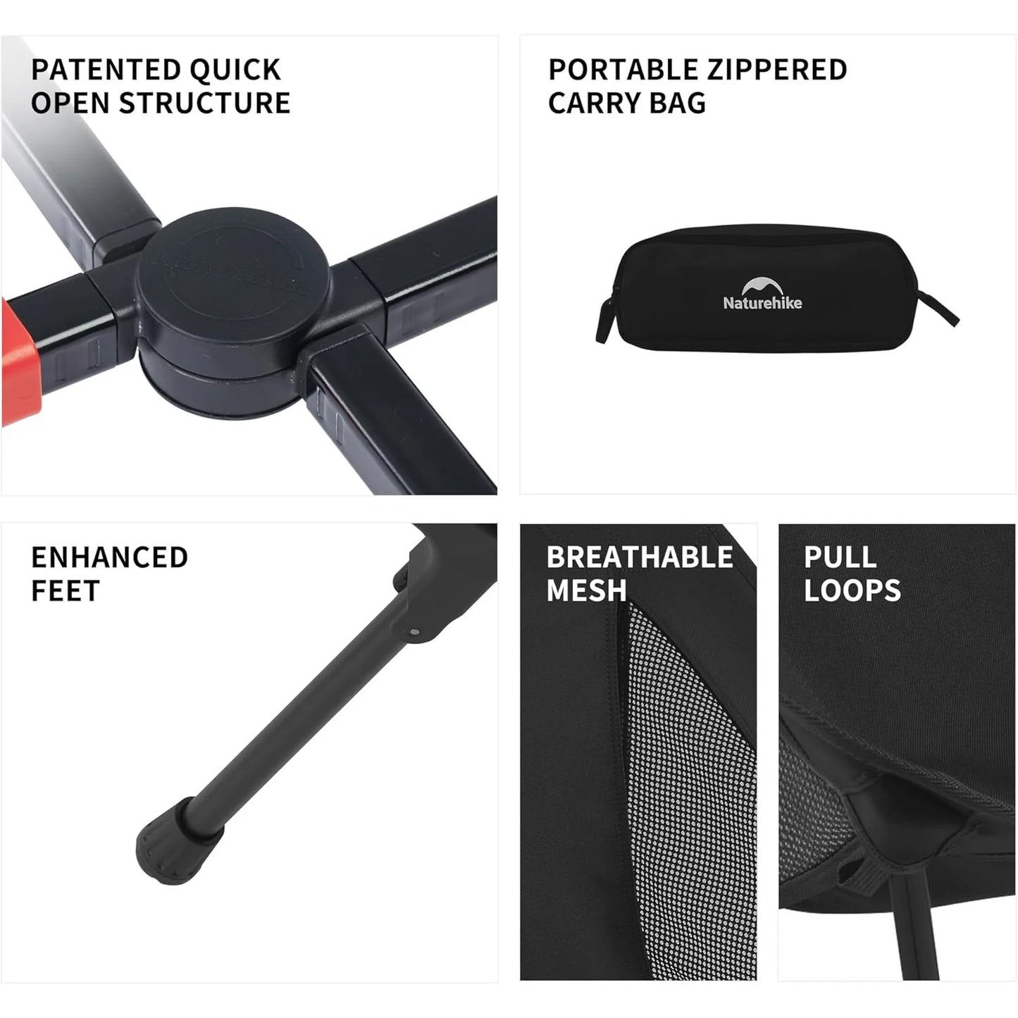 Ultralight Folding Camping Chair Aluminum Alloy , Portable Compact Backpacking Hiking Chair