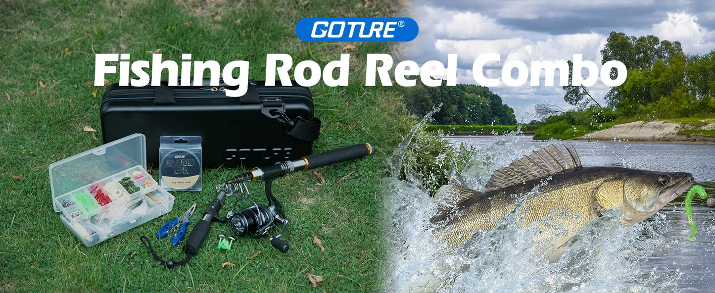 2.7m Fishing Pole Combo Set Rod and Reel 24T Carbon Fiber Telescopic Fishing Rod Aluminum Spinning Reels