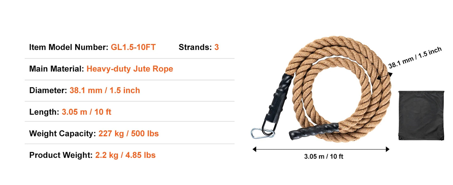 10-30FT Gym Climbing Rope Gym Fitness Training Rope Gym Exercise Workout Rope for Adults, Climbing Rope for Fitness
