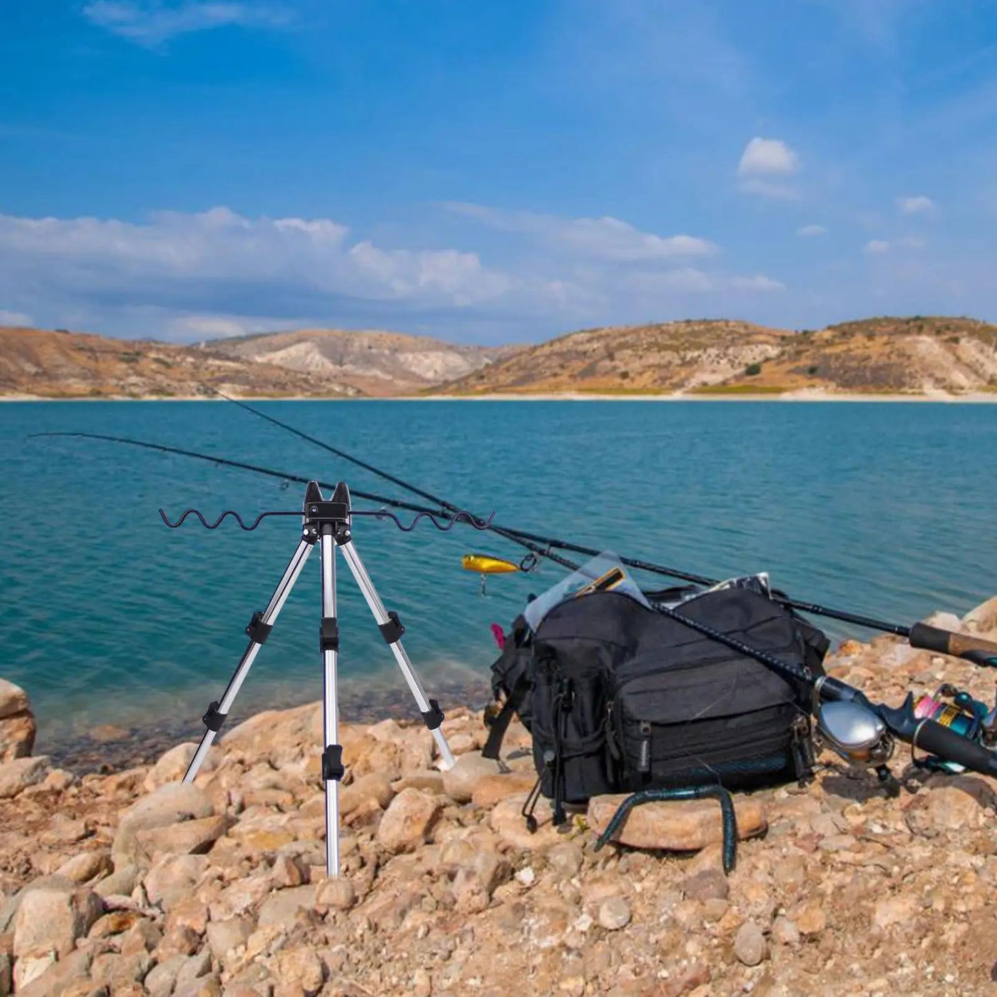 1 Pcs Telescopic Aluminum Alloy Holder For Sea Fishing Rods Triangular Holder For Casting Rods Fishing Support For Angling
