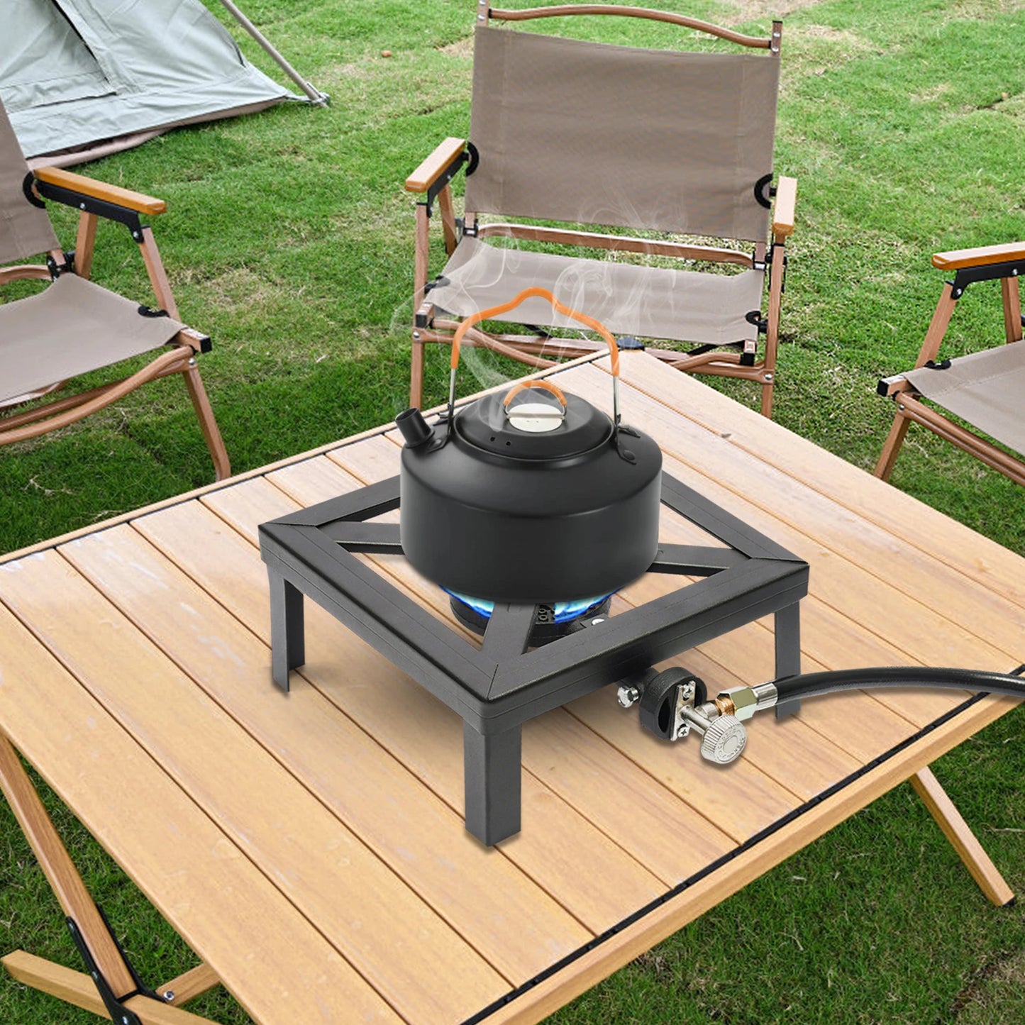 Camping Stove Burner Cast Iron Propane Gas LPG Stove BBQ Cooker or Regulator Hose