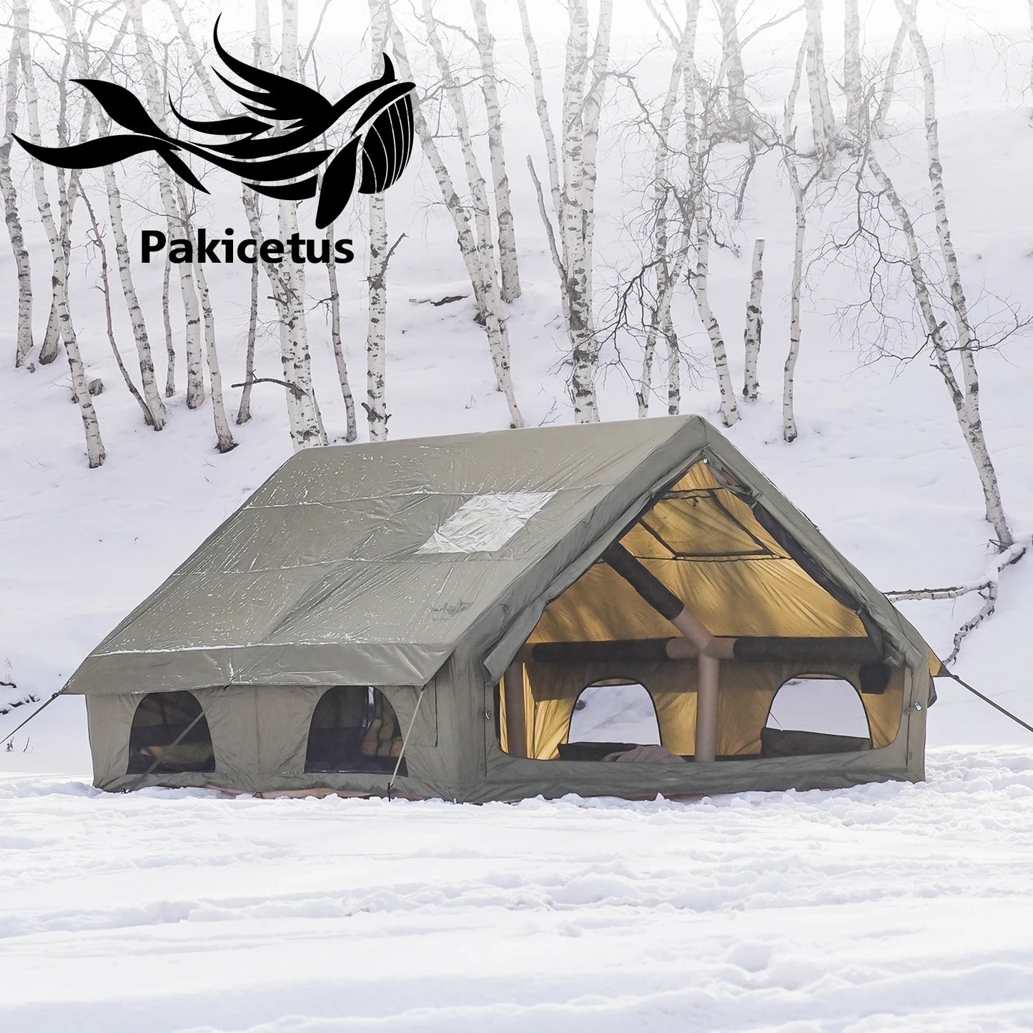 Inflatable camping tent 4-8 people with windows