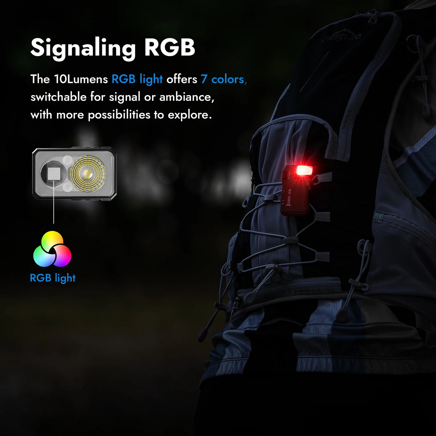 G5 Rechargeable EDC Flashlight, 400 Lumens Dual Light Sources Mini Flashlight with RGB Light, Portable Pocket Flashlights