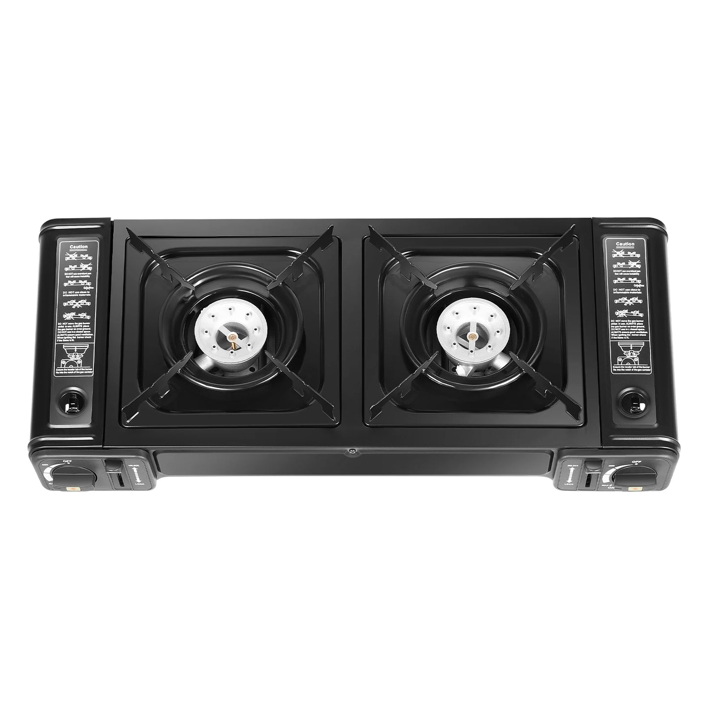 2500W Portable Camping Stove 2 Burners Camping Stove with Baking Tray&Portable Case use  Butane or LPG Home Application Outdoor